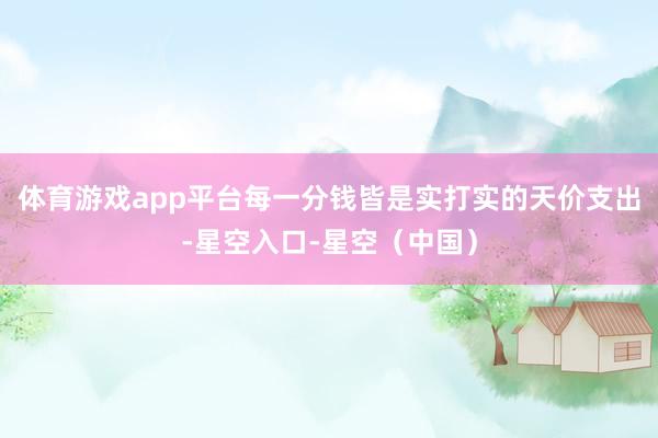 体育游戏app平台每一分钱皆是实打实的天价支出-星空入口-星空（中国）