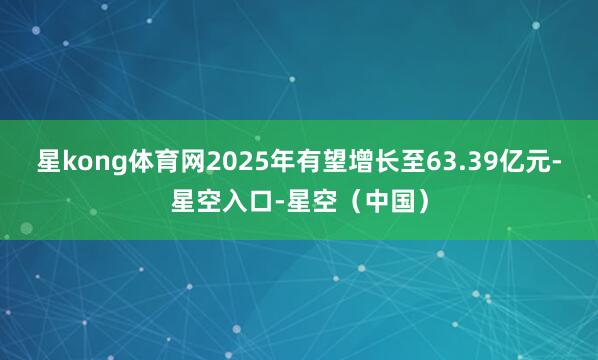 星kong体育网2025年有望增长至63.39亿元-星空入口-星空（中国）