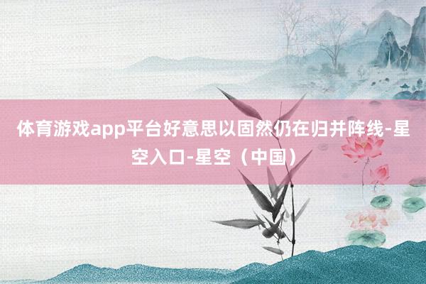 体育游戏app平台好意思以固然仍在归并阵线-星空入口-星空（中国）